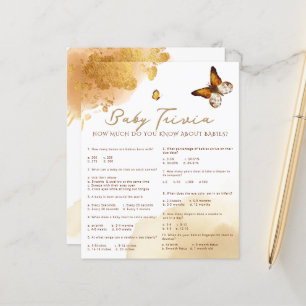 Lámina Boho Butterfly Baby Trivia Juego de Baby Shower