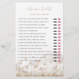 Lámina Boho Butterfly, mamá o papá en Baby Shower