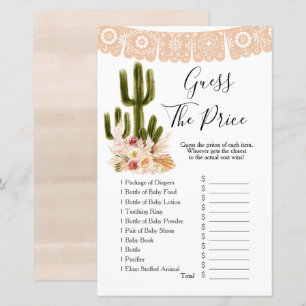 Lámina Boho Cactus Taco sobre Love Adivina el precio Jueg