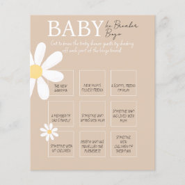 Lámina Boho Daisy Floral Baby Ice Breaker Bingo Juego