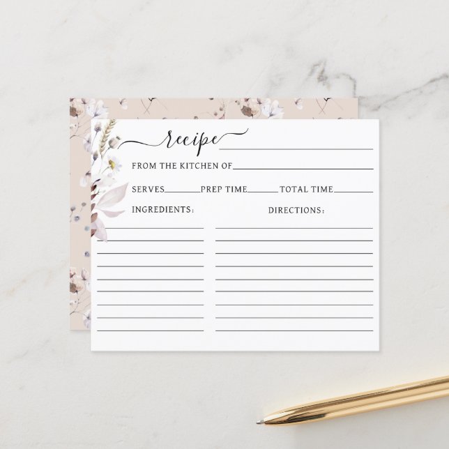 Lámina Boho de flores silvestres moderno Rereceta de duch (Anverso/Reverso In Situ)