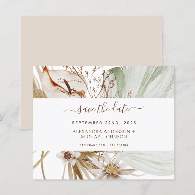 Lámina Boho de hierba de Pampas de presupuesto salva la f (Anverso / Reverso)