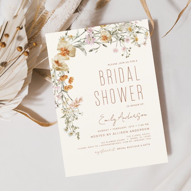 Lámina Boho de la ducha de novias con flores silvestres d (Subido por el creador)