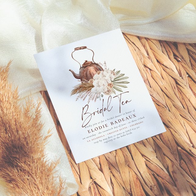 Lámina Boho de presupuesto Floral Pampas Tea Grasa Ducha  (Subido por el creador)