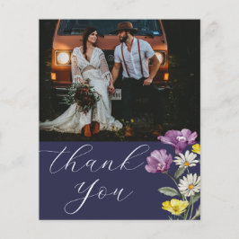 Lámina Boho de presupuesto Gracias Flores salvajes y foto