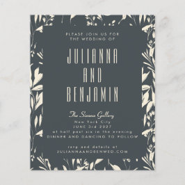 Lámina Boho de presupuesto mano negra moderna dibujó Boda