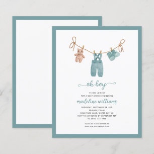 Lámina BOHO DE PRESUPUESTO Ropa de bebé Oh niño Invitació