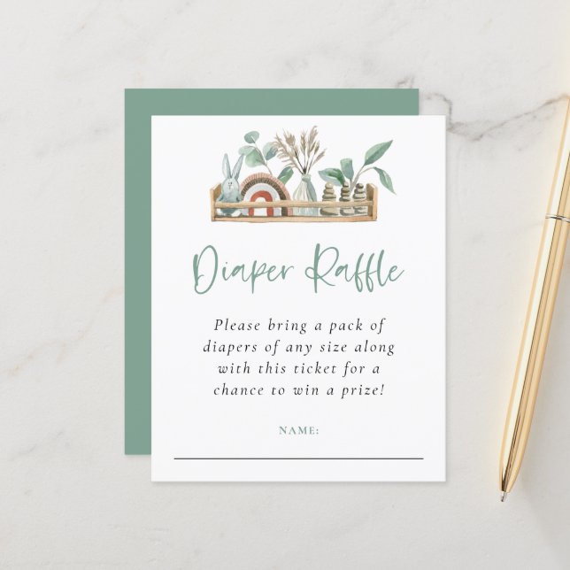 Lámina Boho de presupuesto Shelf Juguetes Sage Diaper Raf (Anverso/Reverso In Situ)