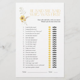 Lámina Boho Dijo Que Dijo Un Juego De Ducha De Novias De 