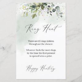 Lámina Boho Eucalyptus verde follaje Ring Hunt juego