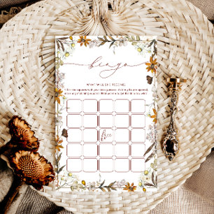 Lámina Boho Fall Floral Frame Brigo Bingo Shower Game