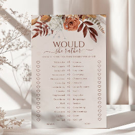 Lámina Boho Fall Prefiere Un Juego De Ducha De Novias