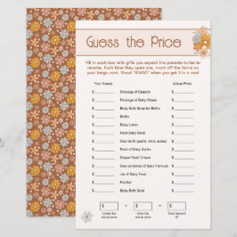 Lámina Boho Floral adivina el juego de Baby Shower de pre