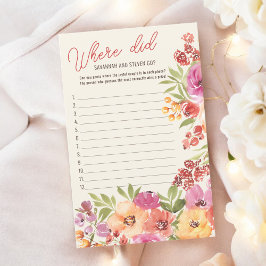 Lámina Boho Floral ¿Adónde fueron para jugar a la ducha d