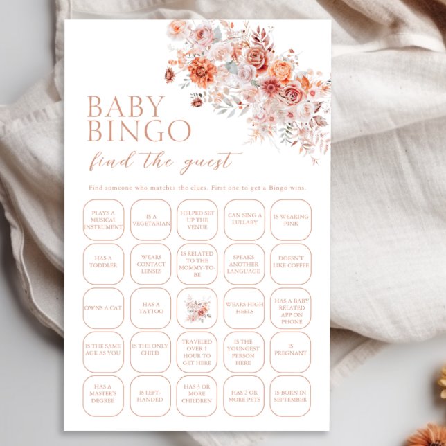 Lámina Boho Floral Baby Bingo Encuentra El Juego Invitado (Subido por el creador)