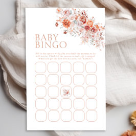 Lámina Boho Floral Baby Shower Baby Bingo Juego