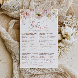 Lámina Boho floral Baby trivia juego de ducha para bebés