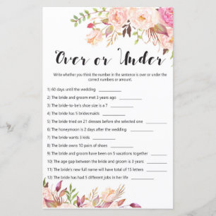 Lámina Boho Floral Bridal Shower Game - Más o menos