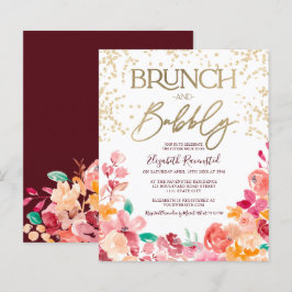 Lámina Boho floral brunch burbuja de la ducha de novia pr
