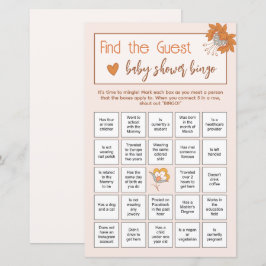 Lámina Boho Floral Find the Guest Baby Shower Ice Breaker