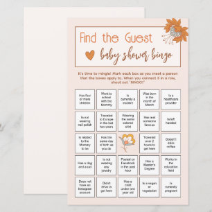 Lámina Boho Floral Find the Guest Baby Shower Ice Breaker