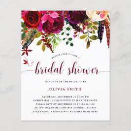 Lámina Boho Floral | PRESUPUESTO Invitación a la ducha de