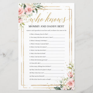 Lámina Boho floral que conoce mejor a mamá y papá