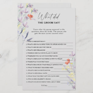 Lámina Boho Floral ¿Qué dijo el novio del juego de novias