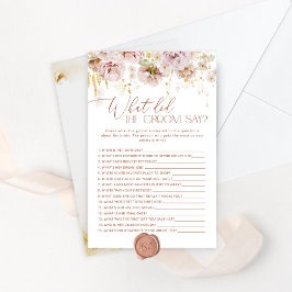 Lámina Boho Floral ¿Qué dijo el novio del juego de novias