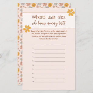 Lámina Boho Floral quien conoce a mamá mejor juego de imá