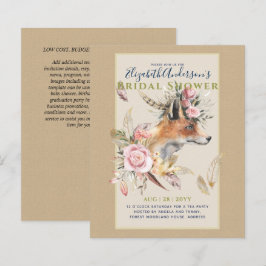 Lámina Boho FOX Bridal Shower Woodland Fethers Floral