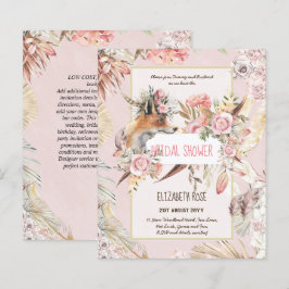Lámina Boho FOX Bridal Shower Woodland Fethers Floral