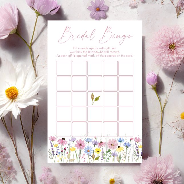 Lámina Boho Garden Wildflowers Bridal Shower Bingo Game (Subido por el creador)