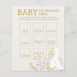 Lámina Boho Goose Duck Baby Shower Ice Breaker Bingo Jueg