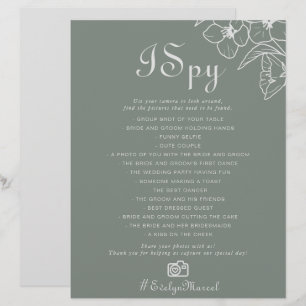 Lámina Boho Green Destination Floral I Spy Boda Game