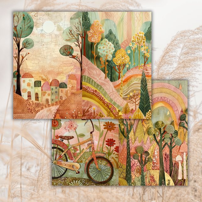 Lámina Boho Hippie Woods Bike Junk Journal (Subido por el creador)