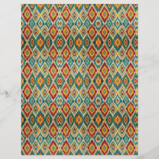 Lámina Boho Ikat Scrapbook Paper – Mustard Yellow & Teal
