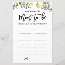 Lámina Boho Lemon Cómo De Viejo Era Mamá Fotos Del Juego