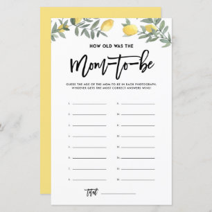 Lámina Boho Lemon Cómo De Viejo Era Mamá Fotos Del Juego