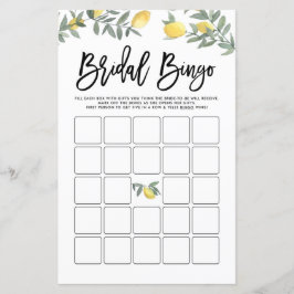 Lámina Boho Lemon Summer Bridal Shower Bingo Game Card