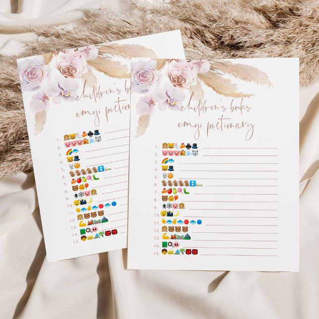 Lámina Boho niños libros emoji juego piccionario (Subido por el creador)