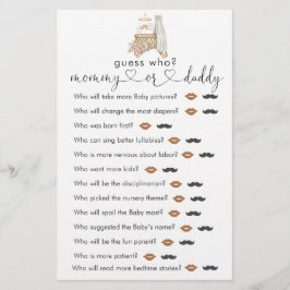 Lámina Boho Nursery Baby Shower adivina quién juega