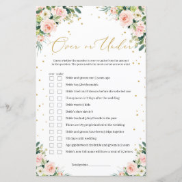 Lámina Boho oro floral rosado sobre o debajo del juego