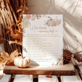 Lámina Boho otoño calabaza floral Quién conoce mejor a ma