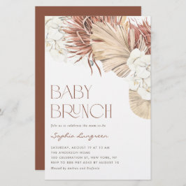 Lámina Boho Palm Seco y Orquídeas Invitación a Brunch Beb