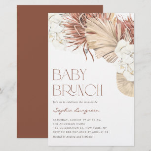 Lámina Boho Palm Seco y Orquídeas Invitación a Brunch Beb