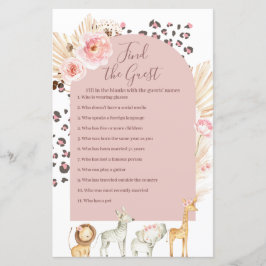 Lámina Boho Pampas Animales salvajes de hierba encuentran