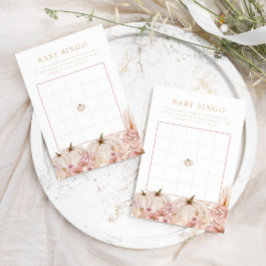 Lámina Boho Pampas Calabaza rosa Bingo