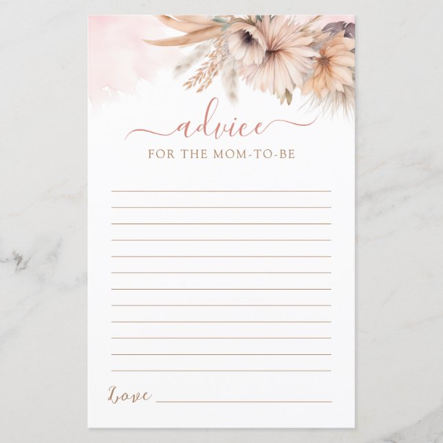 Lámina Boho Pampas Consejos De Floral De Grass Para Que L (Anverso)