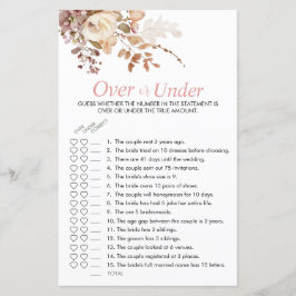 Lámina Boho Pink Bridal Shower Over or Under Game